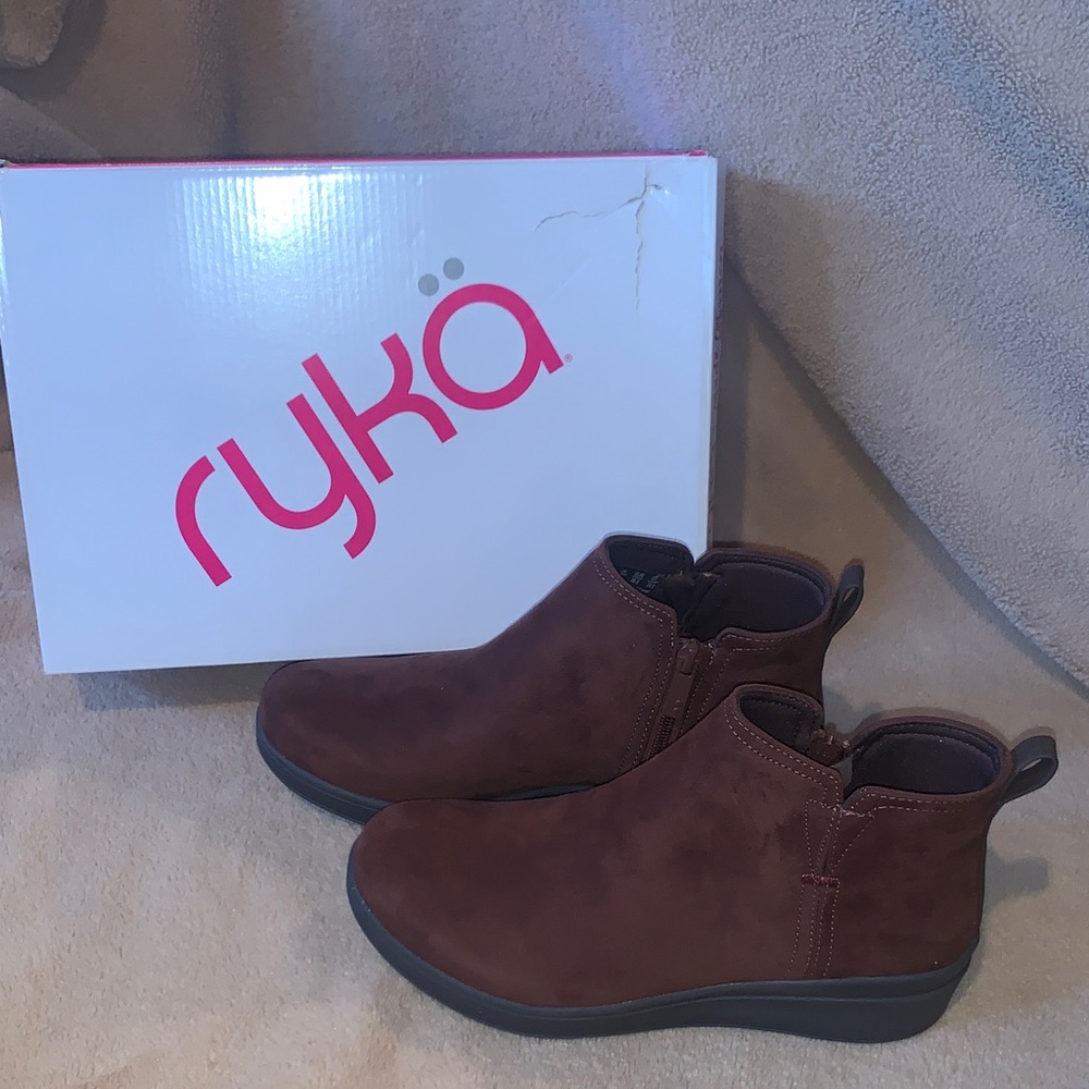 Ryka Burgundy Repel Wedge Ankle Boots